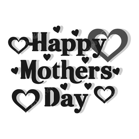 black and white mothers day clipart